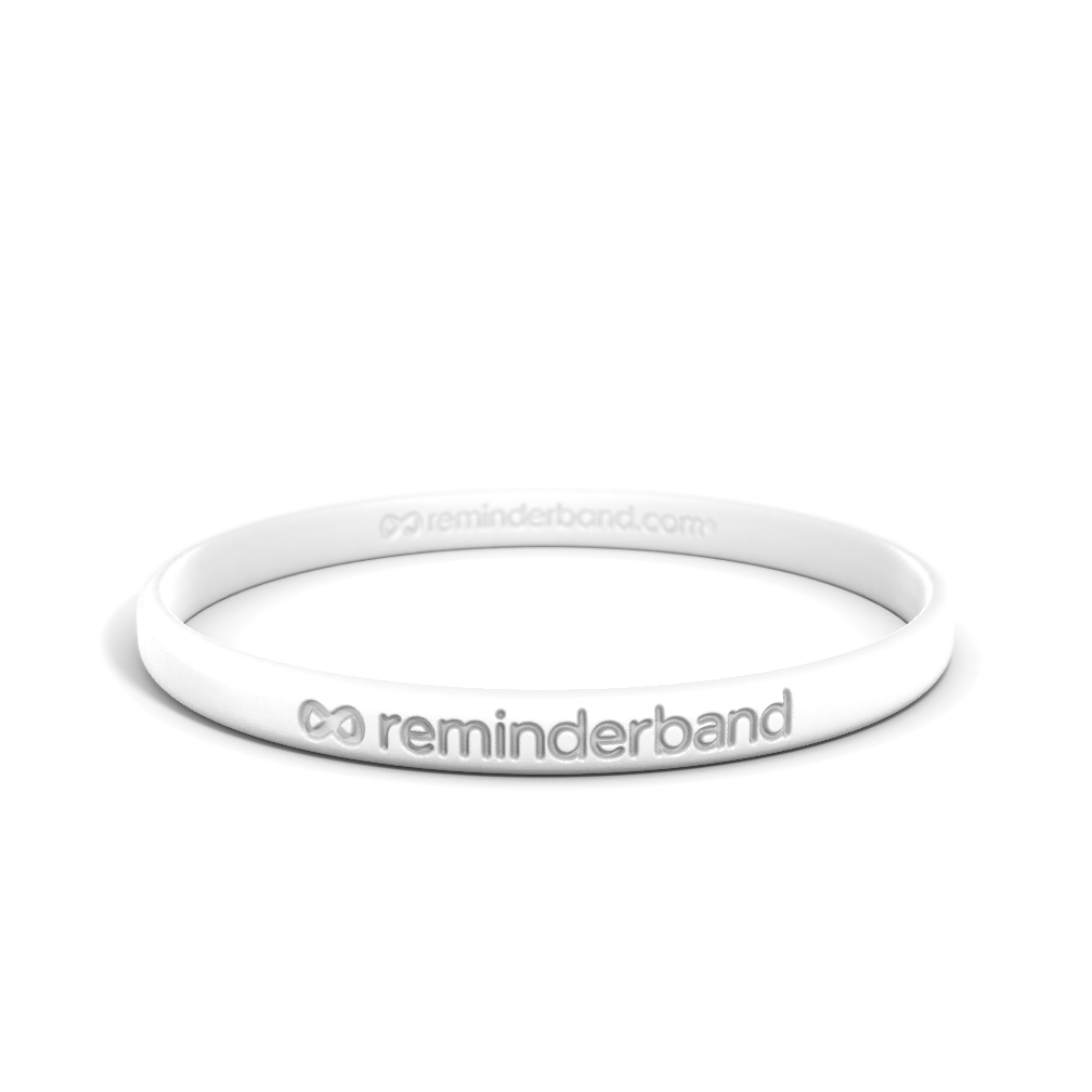 Custom Thin Wristbands, Silicone, White, 1/4 inch