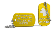 Yellow Silicone Dog Tag